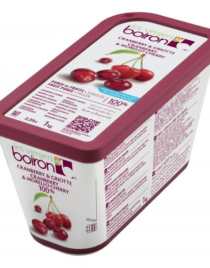 Frozen Fruit Puree 100% Cranberry Morello Cherry LV Boiron - 1kg