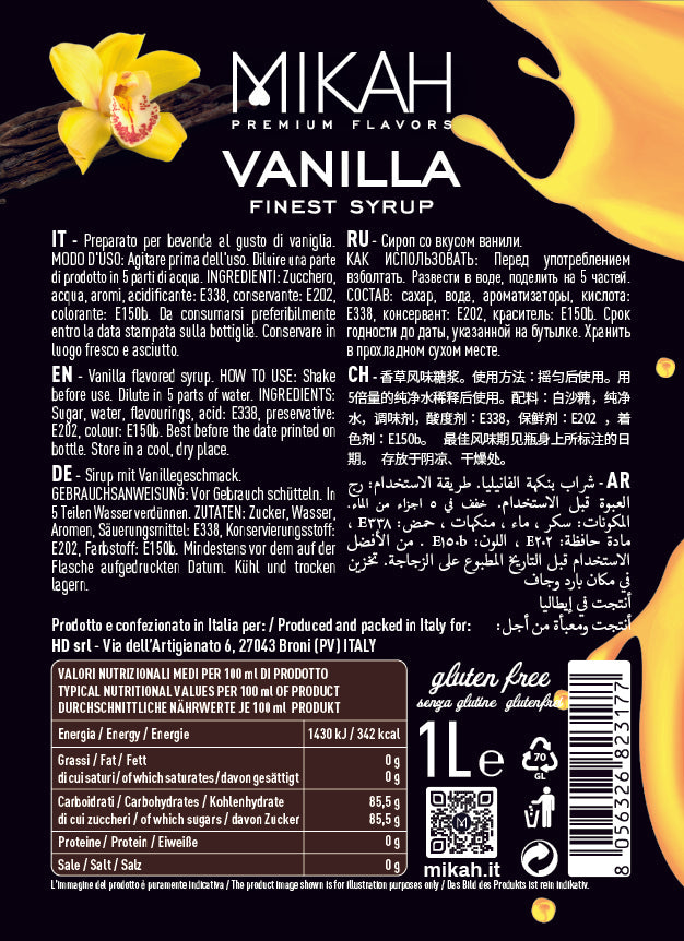 MIKAH Vanilla Syrup - 1000ml